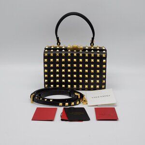 Valentino Garavani Alcove Box Studded Bag in Black $3700